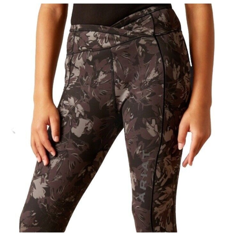 NEW Ariat Girls Size XXL / 16 EOS Etch Half Grip Riding Tights Breeches Black - Picture 3 of 7
